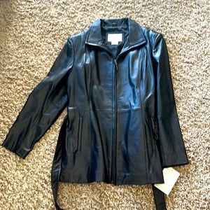 Nine West Black leather jacket NWT